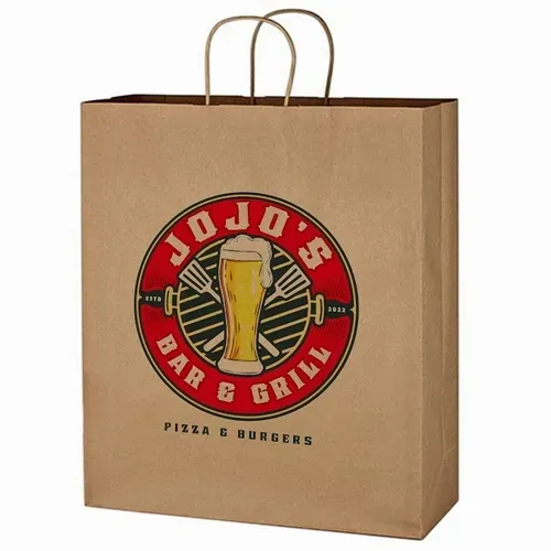 Kraft Paper Tote Bags - Custom Patch