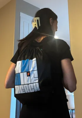 Custom Polyester Drawstring Bag - Bar mitzvah swag bag Filled with sweatshirt t shirt and goodies