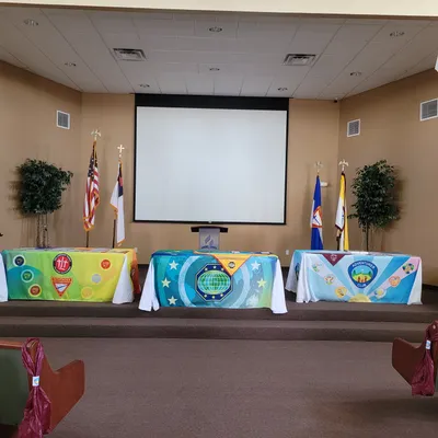 Custom Rectangle Table Covers - Investiture service for our Adventurers Pathfinders and Madter Guides
