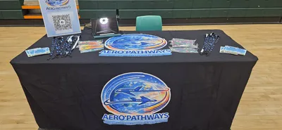Custom Rectangle Table Covers - This was at a high school speaking with students that want to enter into aviation