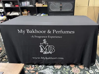 Custom Rectangle Table Covers - We are getting ready for our event This picture is in our shop before the live event