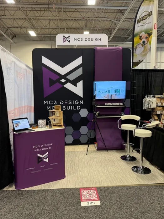 CustomPatch.Com - Custom Trade Show Display Media Display with TV Stand 10' x 10'