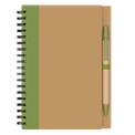 Eco Spiral Notebook & Pen Natural Green