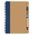 Eco Spiral Notebook & Pen Natural Blue