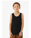 Youth Heather CVC Tank Solid Blk Blend