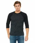 Bella + Canvas Unisex 3/4-Sleeve Baseball T-Shirt BLACK MRBLE