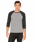 Bella + Canvas Unisex 3/4-Sleeve Baseball T-Shirt GRY