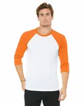 Bella + Canvas Unisex 3/4-Sleeve Baseball T-Shirt WHT