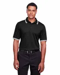 Devon & Jones Men's CrownLux Performance Plaited Tipped Polo BLACK