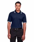 Devon & Jones Men's CrownLux Performance Plaited Tipped Polo Navy