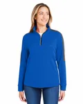 Ladies' Market Snag Protect Mesh Colorblock Quarter-Zip TRU ROYAL