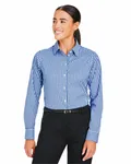CrownLux Performance® Ladies' Gingham Shirt FRENCH BLUE