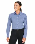 CrownLux Performance® Ladies' Gingham Shirt Navy