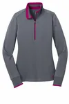 Nike Women's Dri-FIT 1/2-Zip Cover-Up. 578674 Dark Grey/ Sport Fuchsia