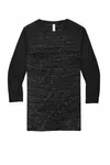 Bella + Canvas Unisex 3/4-Sleeve Baseball T-Shirt Black Marble/ Black