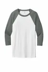 Bella + Canvas Unisex 3/4-Sleeve Baseball T-Shirt White/ Deep Heather