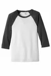 Bella + Canvas Unisex 3/4-Sleeve Baseball T-Shirt White Flk/ Charcoal-BI Triblend