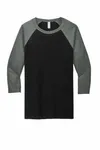 Bella + Canvas Unisex 3/4-Sleeve Baseball T-Shirt Black/ Deep Heather