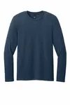 District Perfect Weight CVC Long Sleeve Tee DT185 Heathered Navy