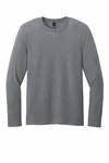 District Perfect Weight CVC Long Sleeve Tee DT185 Graphite Heather