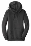 District Women's Lightweight Fleece Hoodie. DM493 Heathered Black