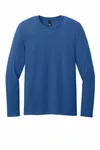 District Perfect Weight CVC Long Sleeve Tee DT185 Heathered Deep Royal