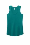 District Women's Perfect Tri Racerback Tank. DM138L Heathered Teal