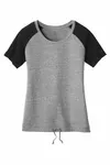 New Era Women's Tri-Blend Performance Cinch Tee. LNEA133 Shadow Grey/ Black