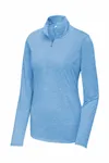 Sport-Tek Women's PosiCharge Tri-Blend Wicking 1/4-Zip Pullover. LST407 Pond Blue Heather