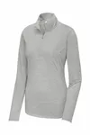 Sport-Tek Women's PosiCharge Tri-Blend Wicking 1/4-Zip Pullover. LST407 Light Grey Heather