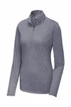 Sport-Tek Women's PosiCharge Tri-Blend Wicking 1/4-Zip Pullover. LST407 True Navy Heather