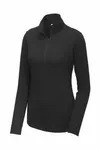 Sport-Tek Women's PosiCharge Tri-Blend Wicking 1/4-Zip Pullover. LST407 Black Triad Solid