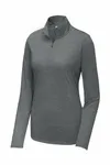 Sport-Tek Women's PosiCharge Tri-Blend Wicking 1/4-Zip Pullover. LST407 Dark Grey Heather