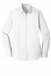 Port Authority Women's Long Sleeve Carefree Poplin Shirt. LW100 WHITE
