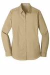 Port Authority Women's Long Sleeve Carefree Poplin Shirt. LW100 WHEAT
