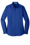 Port Authority Women's Long Sleeve Carefree Poplin Shirt. LW100 TRUE ROYAL