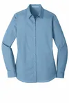 Port Authority Women's Long Sleeve Carefree Poplin Shirt. LW100 Carolina Blue