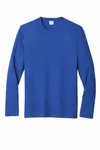 Port & Company Long Sleeve Fan Favorite Blend Tee. PC455LS True Royal Heather