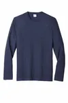 Port & Company Long Sleeve Fan Favorite Blend Tee. PC455LS Team Navy Heather