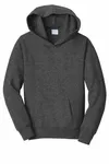 Port & Company Youth Fan Favorite Fleece Pullover Hooded Sweatshirt. PC850YH Dark Heather Grey