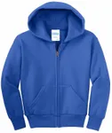 Port & Company - Youth Core Fleece Full-Zip Hooded Sweatshirt. PC90YZH ROYAL