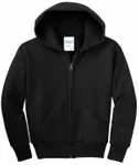 Port & Company - Youth Core Fleece Full-Zip Hooded Sweatshirt. PC90YZH Jet Black