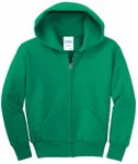 Port & Company - Youth Core Fleece Full-Zip Hooded Sweatshirt. PC90YZH Kelly