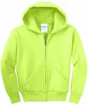 Port & Company - Youth Core Fleece Full-Zip Hooded Sweatshirt. PC90YZH Neon Yellow