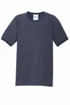 Port & Company Core Cotton Ringer Tee. PC54R Heather Navy/ Navy