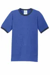 Port & Company Core Cotton Ringer Tee. PC54R Heather Royal/ Navy