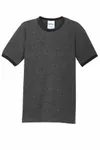 Port & Company Core Cotton Ringer Tee. PC54R Dark Heather Grey/ Jet Black