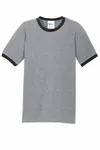 Port & Company Core Cotton Ringer Tee. PC54R Athletic Heather/ Jet Black