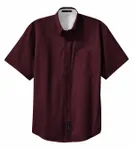Port Authority Tall Short Sleeve Easy Care Shirt. TLS508 Burgundy/ Light Stone