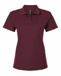 Women's Pique Polo Maroon